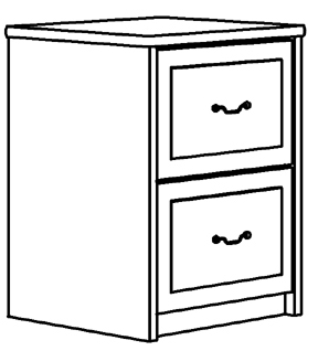 Madison Desk Pedestal w\/2 Equal Drawers